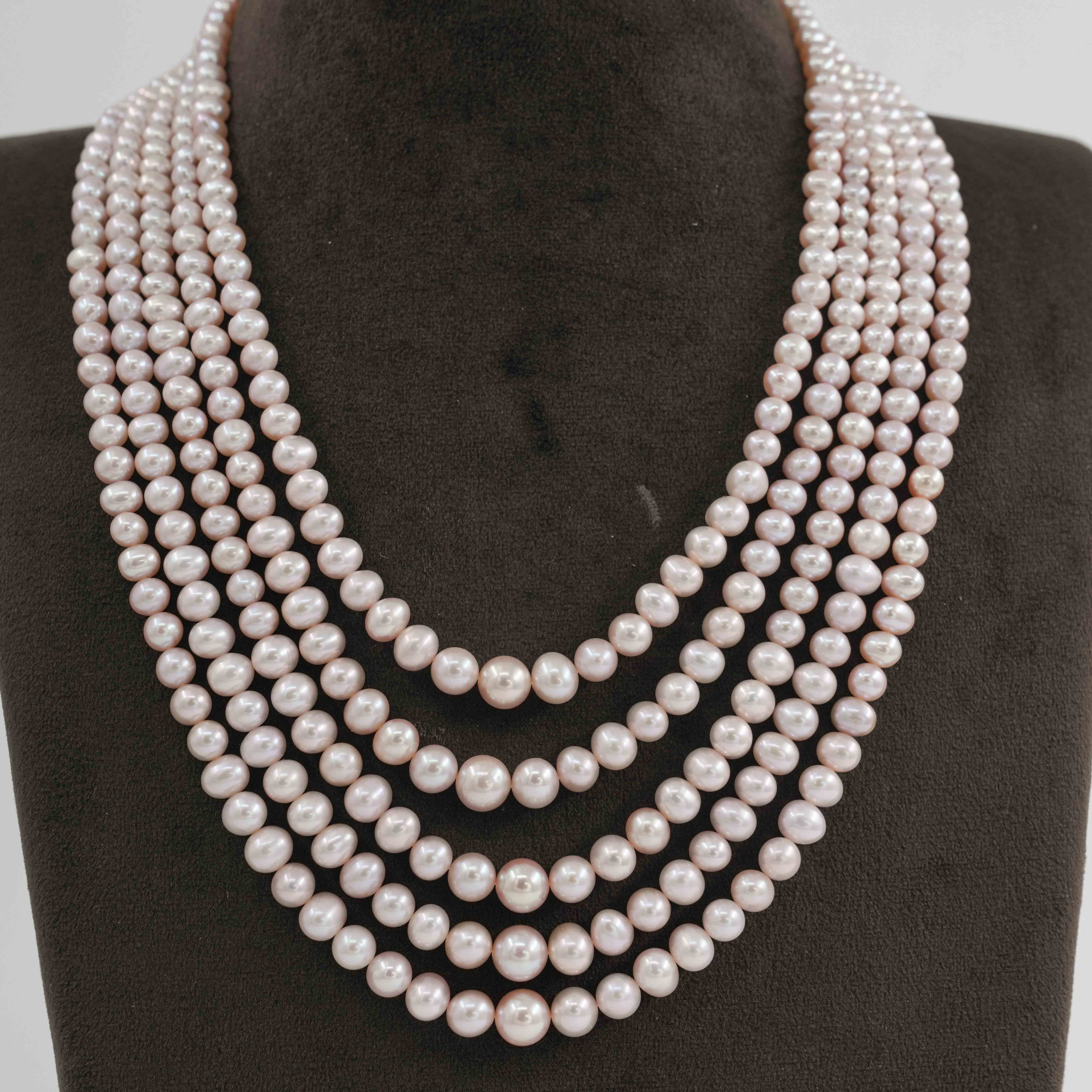 The Pearl Atelier by Kabra Pearls - Natural Fresh Water Pearl Peach Ranihar Necklace